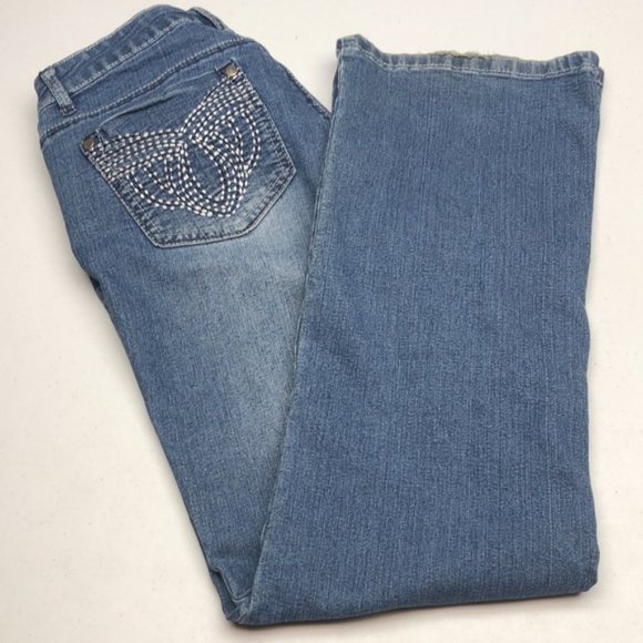 VINTAGE ACCINI BOOTCUT JEANS 8/29x28 DECORATED POCKET 😎 - Picture 8 of 10
